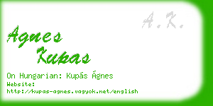 agnes kupas business card